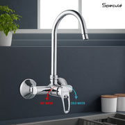 Opel Single Lever Wall Mount Kitchen Sink Mixer Tap with Swivel Spout (18 Inches) - by Specule